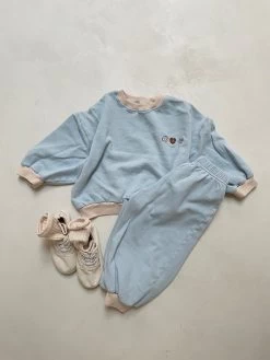 Colorblock Happy Sweat Set | Blue -Mini Moments Shop 06509405 4373 43E4 9D3A 6DCCC5A9C358