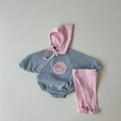 Happy Sweatshirt Romper | Blue -Mini Moments Shop 089199b937b4cb0775e521c3abe10722