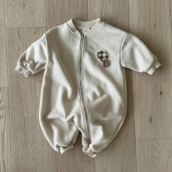 Circle Zip Romper | Beige -Mini Moments Shop 0E074EDE 0B51 41B8 9C4B 4D6110F640D3