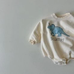 Baby Triceratops Sweatshirt Romper