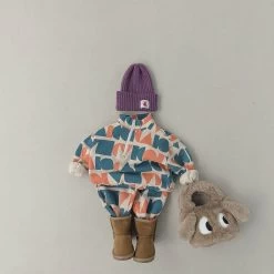 Geo Fleece Set | Beige Multi