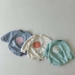 Happy Sweatshirt Romper | Blue -Mini Moments Shop 1be7d4b2ad01aa93eb53f63dce7c1013
