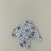 Teddy Gingham Fleece Set | Blue