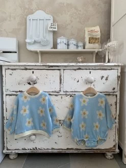 Kid's Jacquard Daisy Sweatshirt | Blue