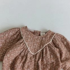 Floral Gauze Bubble Romper | Brick -Mini Moments Shop 323673FE 01D3 42ED 961C 5D3AE0A1F30F