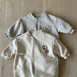 Circle Zip Romper | Beige -Mini Moments Shop 337F177C 3DBC 400D B047 C4089F59EC69