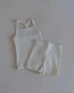 Ribbed Tank Set | Milk