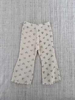 Waffle Floral Pants | Beige Flowers