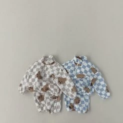 Teddy Gingham Fleece Set | Blue -Mini Moments Shop 58782877 CA25 49A5 A6E0 416568D452E5