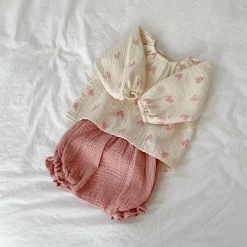 Heart Gauze Bloomer Set | Pink