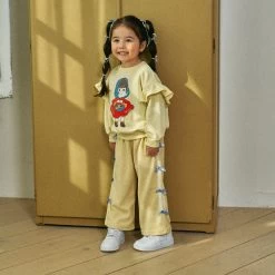 Wide Leg Terry Ribbon Pants | Yellow -Mini Moments Shop 5FEE4C17 F27B 4AFF AFED 789C6198AF54