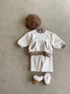 High Neck Sweat Set | Beige