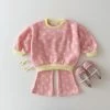 Hearts Jacquard Set | Pink