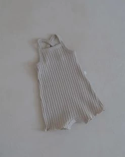 Ribbed Romper | Beige