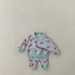 Mushroom Collared Sweat Set | Blue