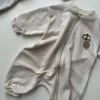 Circle Zip Romper | Beige