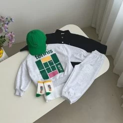 Tennis Sweat Set | Heather Grey -Mini Moments Shop 99BB5706 4A74 4748 B8D3 67E7717D377B