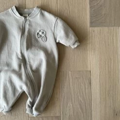 Circle Zip Romper | Grey