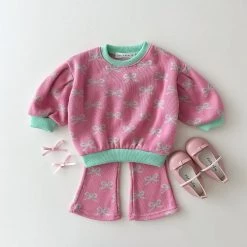 Bow Jacquard Set | Pink