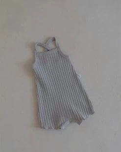 Ribbed Romper | Grey