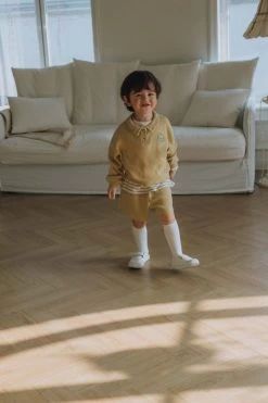 Waffle Tennis Shorties Set | Mustard -Mini Moments Shop D541ABE9 29C7 4E5A 9F64 510419799A31