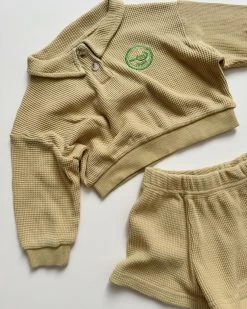 Waffle Tennis Shorties Set | Mustard