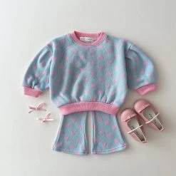 Hearts Jacquard Set | Blue