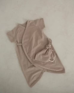 Newborn Kimono + Hat Set | Brown