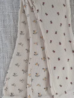 Waffle Floral Pants | Beige Flowers -Mini Moments Shop F209613F 8AC5 4BC3 9108 0F5F6EDD4A9E