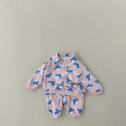 Mushroom Collared Sweat Set | Pink