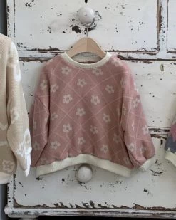 Daisy Knit Crewneck | Rose