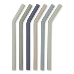 Silicone Straws - Pack Of 6 - Mini Beach Blues