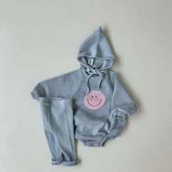 Happy Sweatshirt Romper | Blue -Mini Moments Shop a1a10a44d0bcea79e8f84adebc10242c