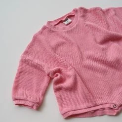 Oversized Waffle Romper | Pink