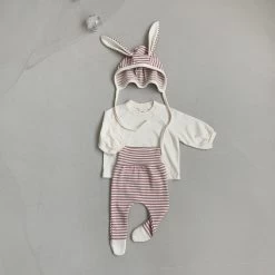Rabbit Bonnet + Footed Leggings Set - Stripes -Mini Moments Shop image 03ac7c61 67ab 47ba 909f 78de0ac7dd34