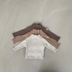 Baby Ribbed Long Sleeve Top - Beige