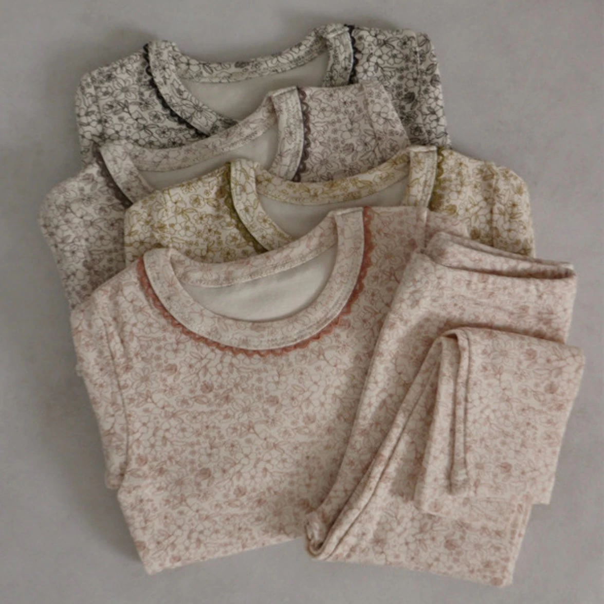 Flynn Floral Pyjamas - Dark Grey 2 Flynn Floral Pyjamas - Dark Grey - Image 2