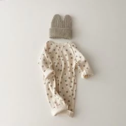 Waffle Button Romper - Neutral Shapes -Mini Moments Shop image 1a1deff6 2382 45bc bb5d 330a199caca5