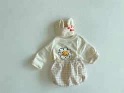 Baby Daisy Check Set - Beige