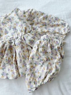 Floral Gauze Set - Purple