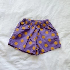 Kid's Polka Dot Shorties - Purple