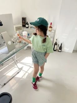 Tulip Crop Shorties Set | Green -Mini Moments Shop image 55235d48 4a9a 4827 af4f 99a8f667e886