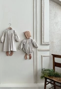 Baby Rea Linen Romper - Beige