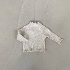 Baby Ribbed Long Sleeve Top - Heather Grey