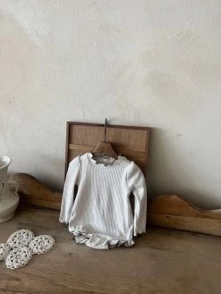 Holly Rib Romper - Oatmeal