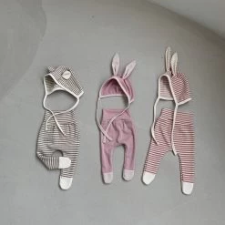 Rabbit Bonnet + Footed Leggings Set - Stripes -Mini Moments Shop image 9b8c5637 4f3c 4bcd af96 542a4f9ab490