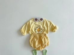 Baby Daisy Check Set - Yellow
