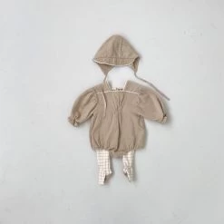 Harmony Romper + Bonnet - Beige