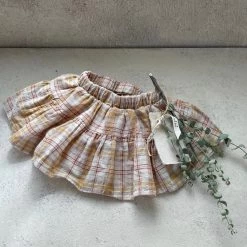 Checkered Skirt Bloomer - Yellow