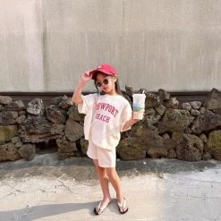 Newport Beach Set - Cream/Red